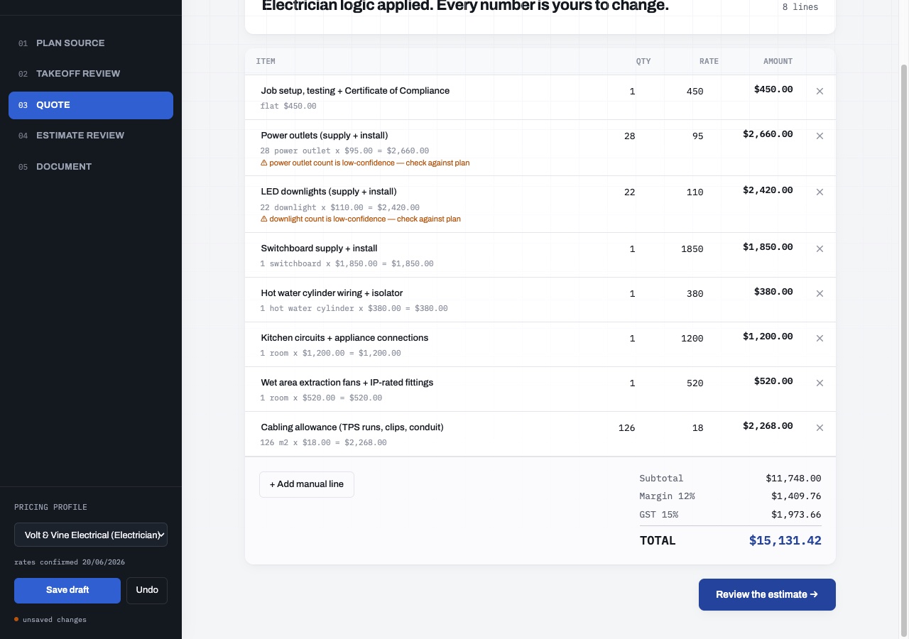 TradeQuote — screenshot